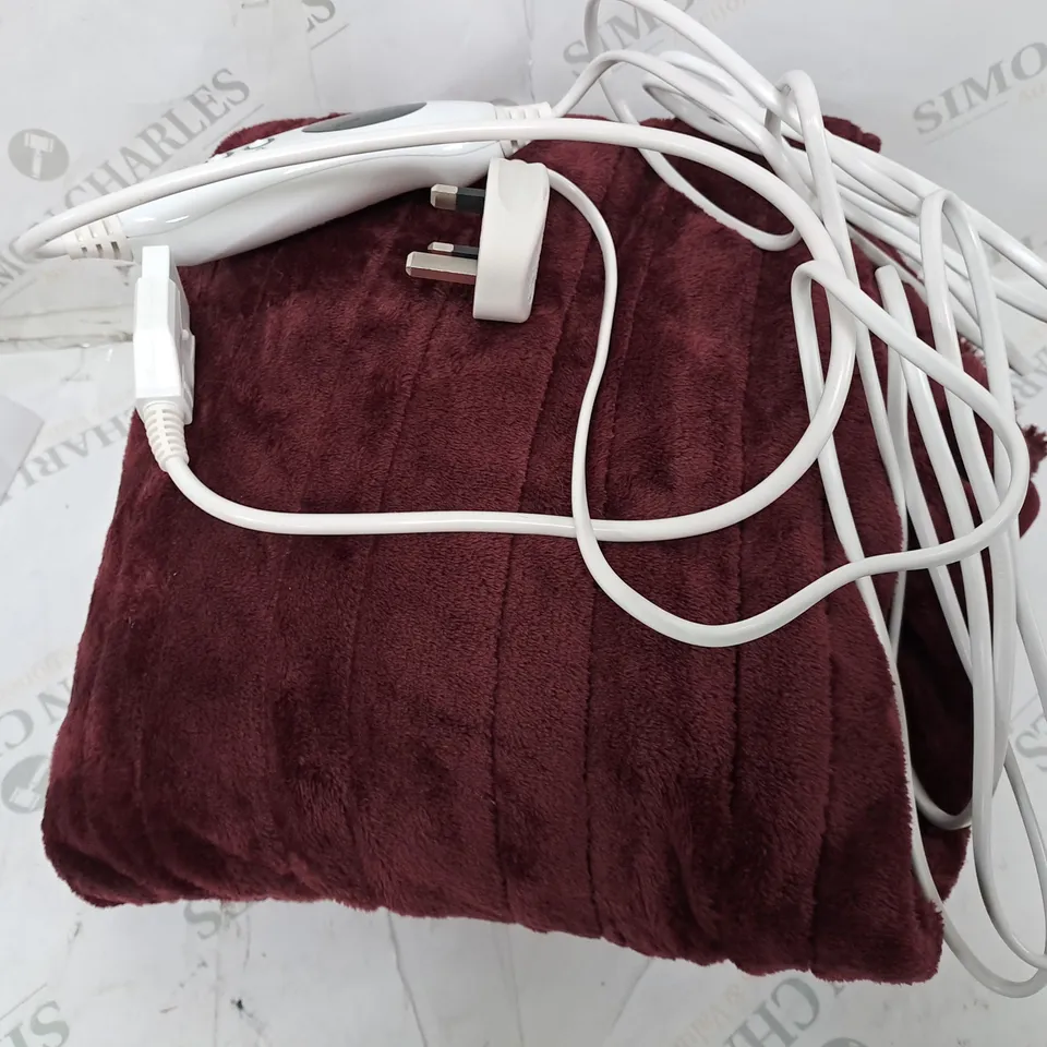 COZEE HOME VELVETSOFT HEATED THROW IN SHIRAZ WINE 