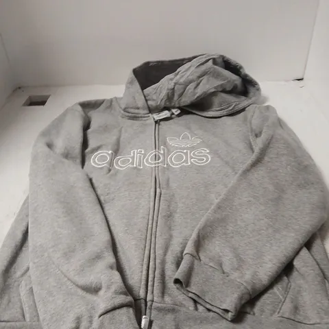 ADIDAS ZIP HOODIE – GREY, UK SMALL