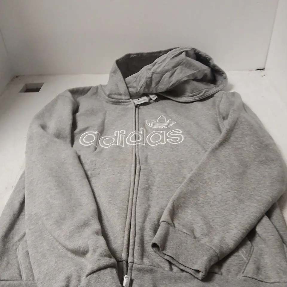 ADIDAS ZIP HOODIE – GREY, UK SMALL