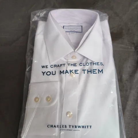 CHARLES TYRWHITT NON-IRON SHIRT, CLASSIC FIT, WHITE – UK NECK 17IN, SLEEVE 35IN