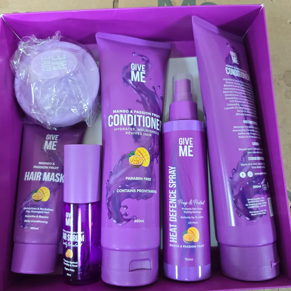 BOXED GIVE ME MANGO & PASSIONFRUIT HAIRCARE SET