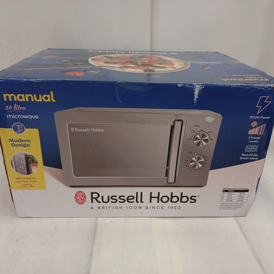 Russell Hobbs 20 Litre Stainless Manual Microwave RHMM827SS/01
