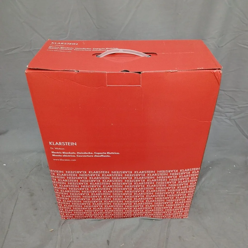 BOXED KLARSTEIN DR WATSON ELECTRIC BLANKET IN NAVY