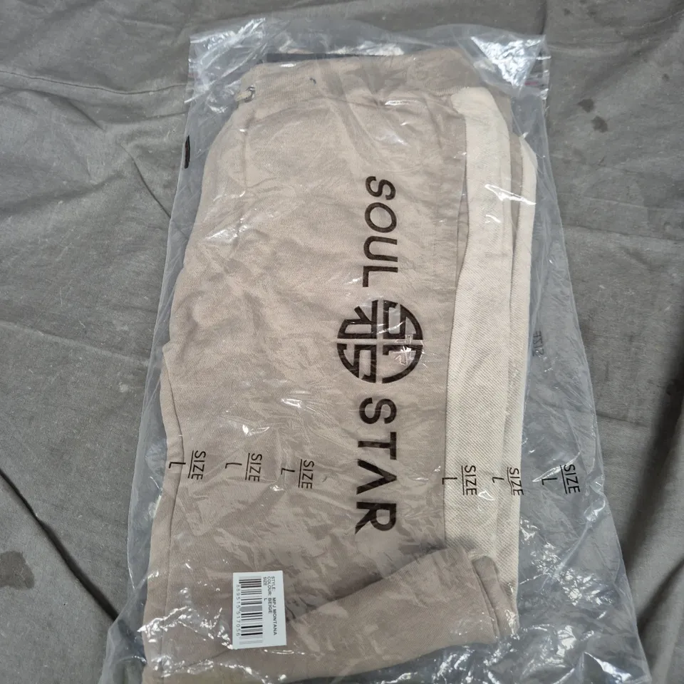 BEIGE KNIT SOUL START JOGGING BOTTOMS– SIZE L 