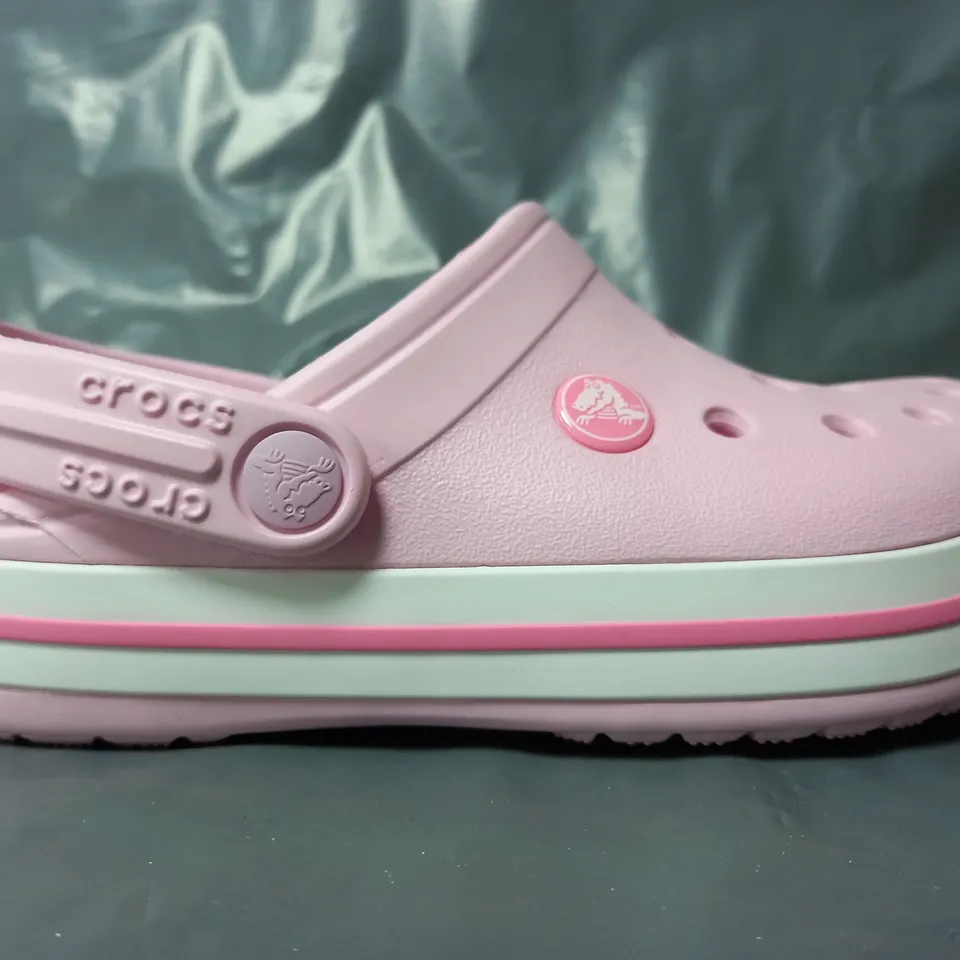 PAIR OF CROCBAND CLOGS IN PINK - UK J2