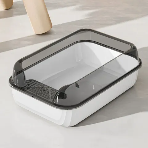BOXED ASHERTON PLASTIC STANDARD CAT LITTER BOX WITH SCOOP 