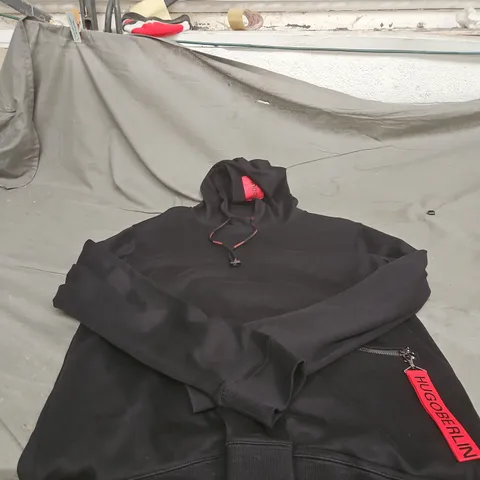 HUGO BOSS BLACK UNISEX XL HOODIE WITH ZIP POCKET