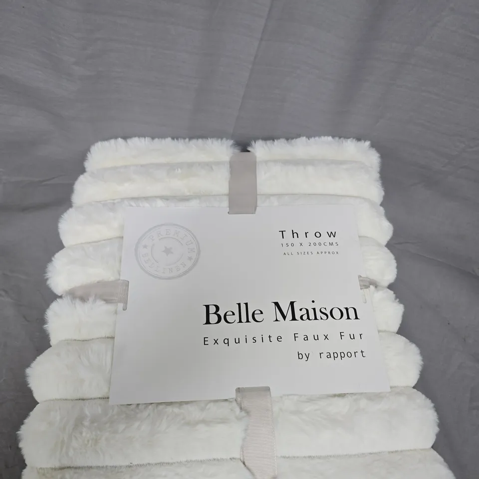 BELLE MAISON EXQUISITE FAUX FUR THROW – WHITE, 150 X 200 CM