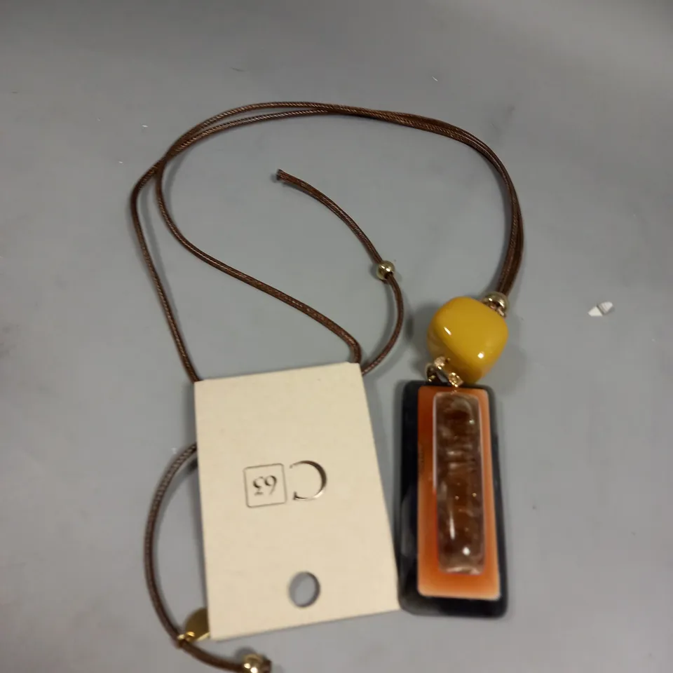 BRAND NEW BROWN PEPPER HANDBAGS MARS YELLOW NECKLACE 