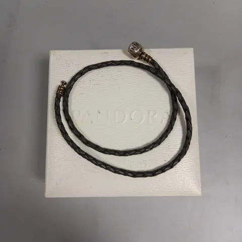 PANDORA MOMENTS WOVEN LEATHER BRACELET