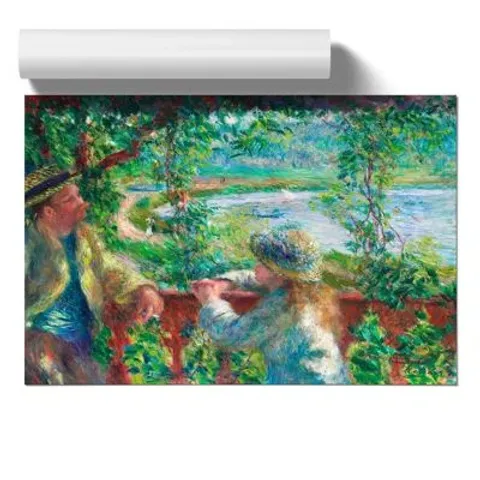 NEAR THE LAKE BY PIERRE - AUGUSTE RENOIR WRAPPED CANVAS PAINTING 