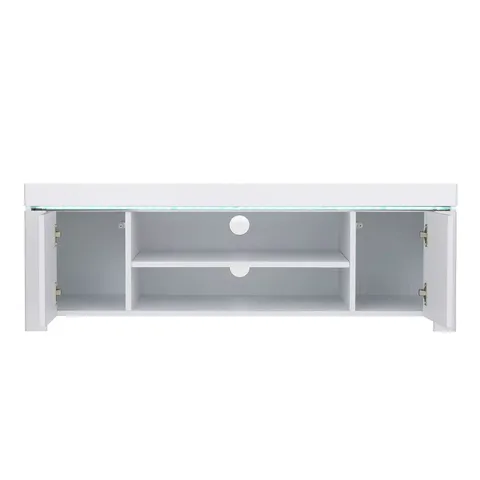 ATLANTIC GLOSS TV UNIT - WHITE (1 BOX) (COLLECTION ONLY)