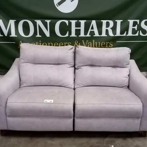 DESIGNER G PLAN RILEY LARGE SOFA ELECTRIC RECLINER DBL - STINGRAY PLATINUM FABRIC