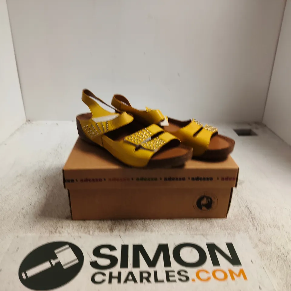 ADESSO YELLOW LEATHER SANDALS – WOMEN'S, STUDDED STRAP DETAIL SIZE 39 (UK 7)