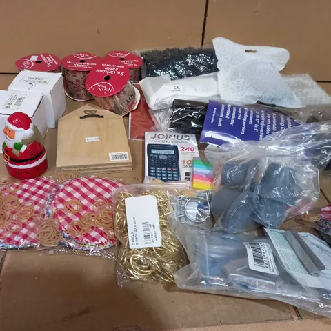 TOTE OF APPROXIMATLY 16 ASSORTED ITEMS TO INCLUDE A FATHER CHRISTMAS ALARM BELL, A DIGITAL CALCULATER AND A ADJUSTABLE METEL FOLDING CANE