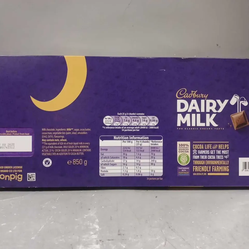 CADBURY DAIR MILK 850G BAR 