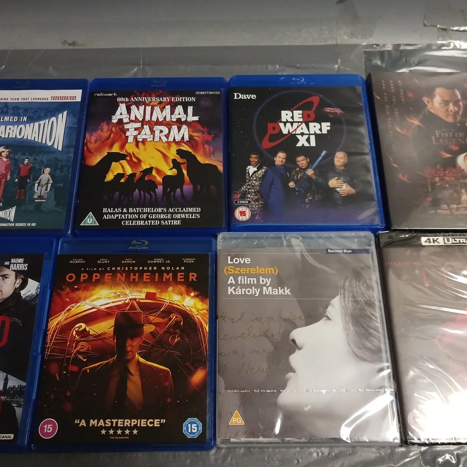 LOT OF 20 ASSORTED DVD AND BLUE RAYS TO INCLUDE OPPENHEIMER, LEON AND ANIMAL FARM