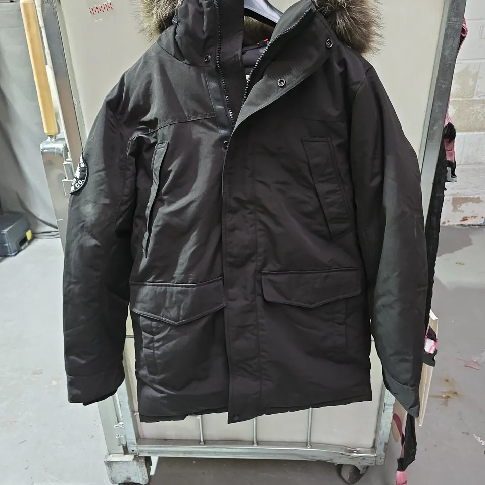 SUPERDRY EVEREST EDITION PARKA JACKET – BLACK, MEN'S, MEDIUM (M)