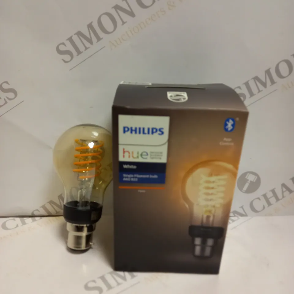 BOXED PHILIPS HUE WHITE SINGLE FILAMENT BULB - B22 