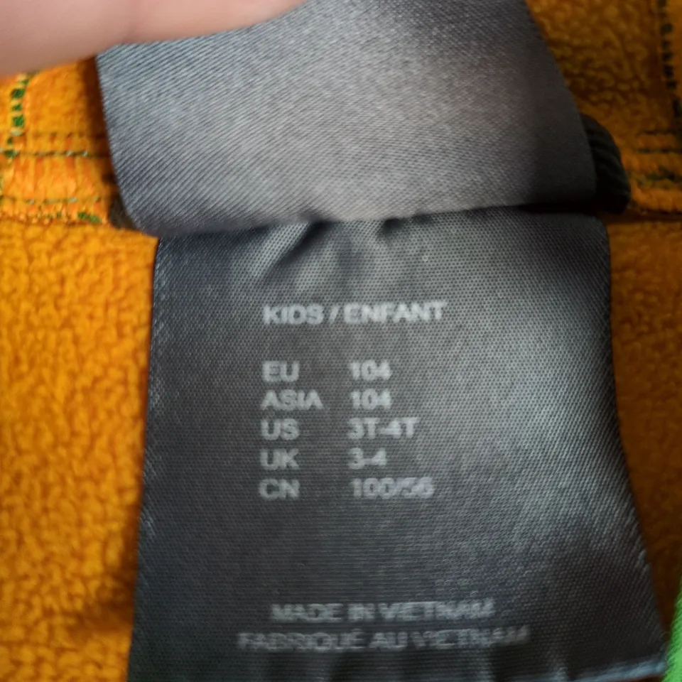 JACK WOLFSKIN KIDS' JACKET – GREEN WITH ORANGE FLEECE LINING, UK 3-4 (EU 164)