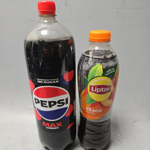 APPROXIMATELY 5 ASSORTED DRINKS ITEMS TO INCLUDE - PEPSI MAX CHERRY & LIPTON PEACH