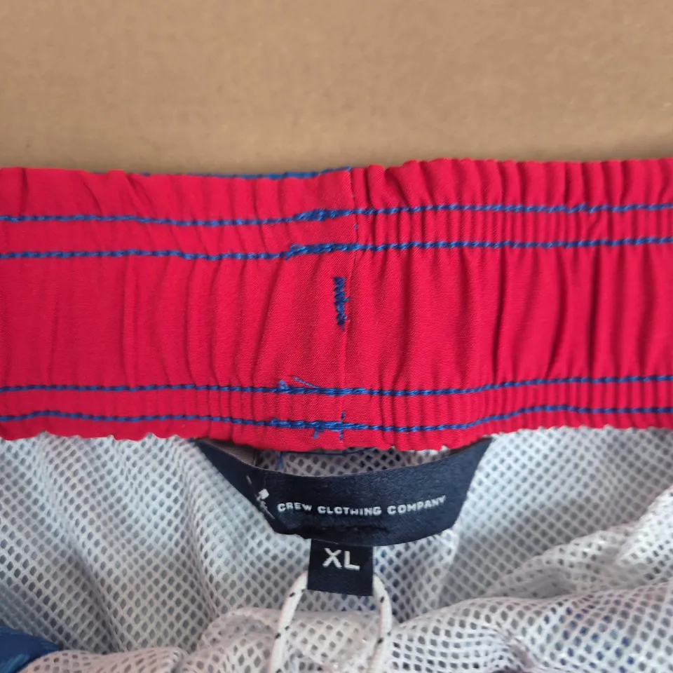 CREW CLOTHING COMPANY SWIM SHORTS – BLUE CHECK, UK XL