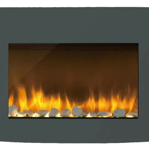 BRAND NEW BOXED CATA INNOCENTI ICONCV890GY 35 INCH WALL MOUNTED CURVA ELECTRIC FIREPLACE LAVA GREY REMOTE