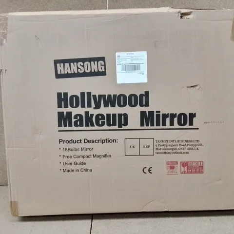 BOXED 18-BULB HOLLYWOOD MAKEUP MIRROR