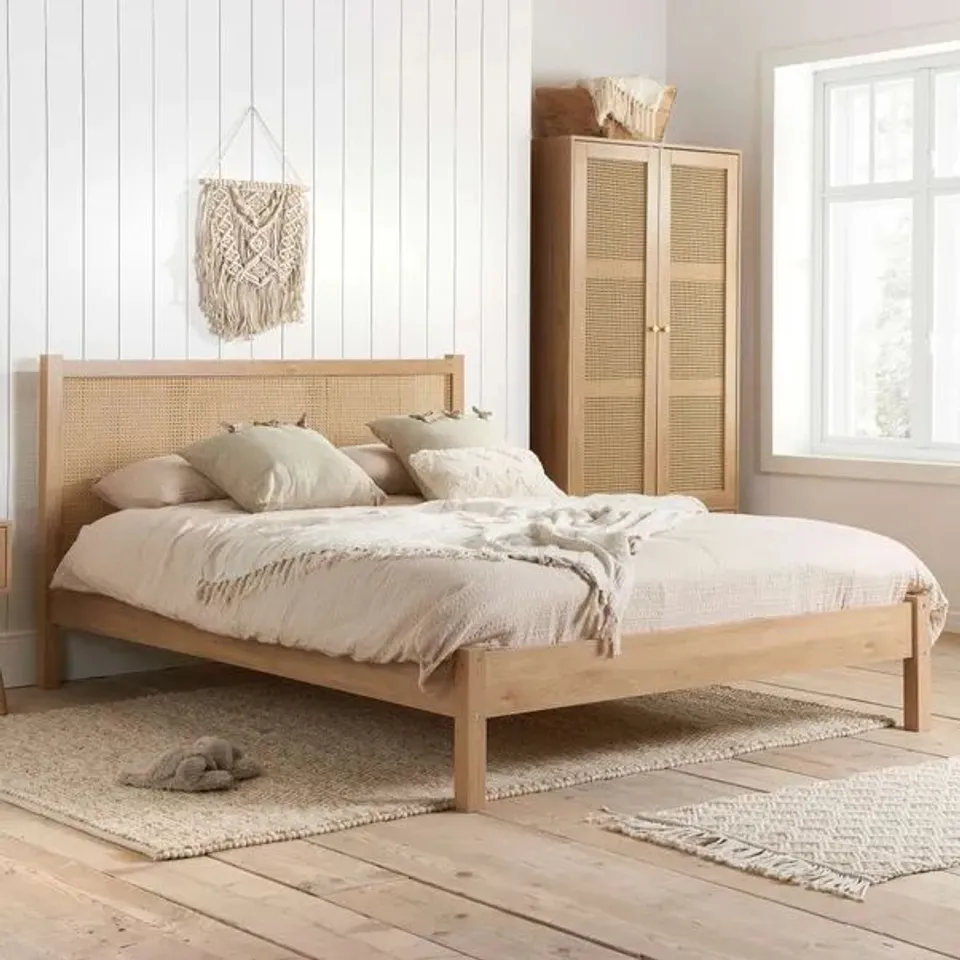 BOXED BIRLEA CROXLEY KING RATTAN BED (2 BOXES)
