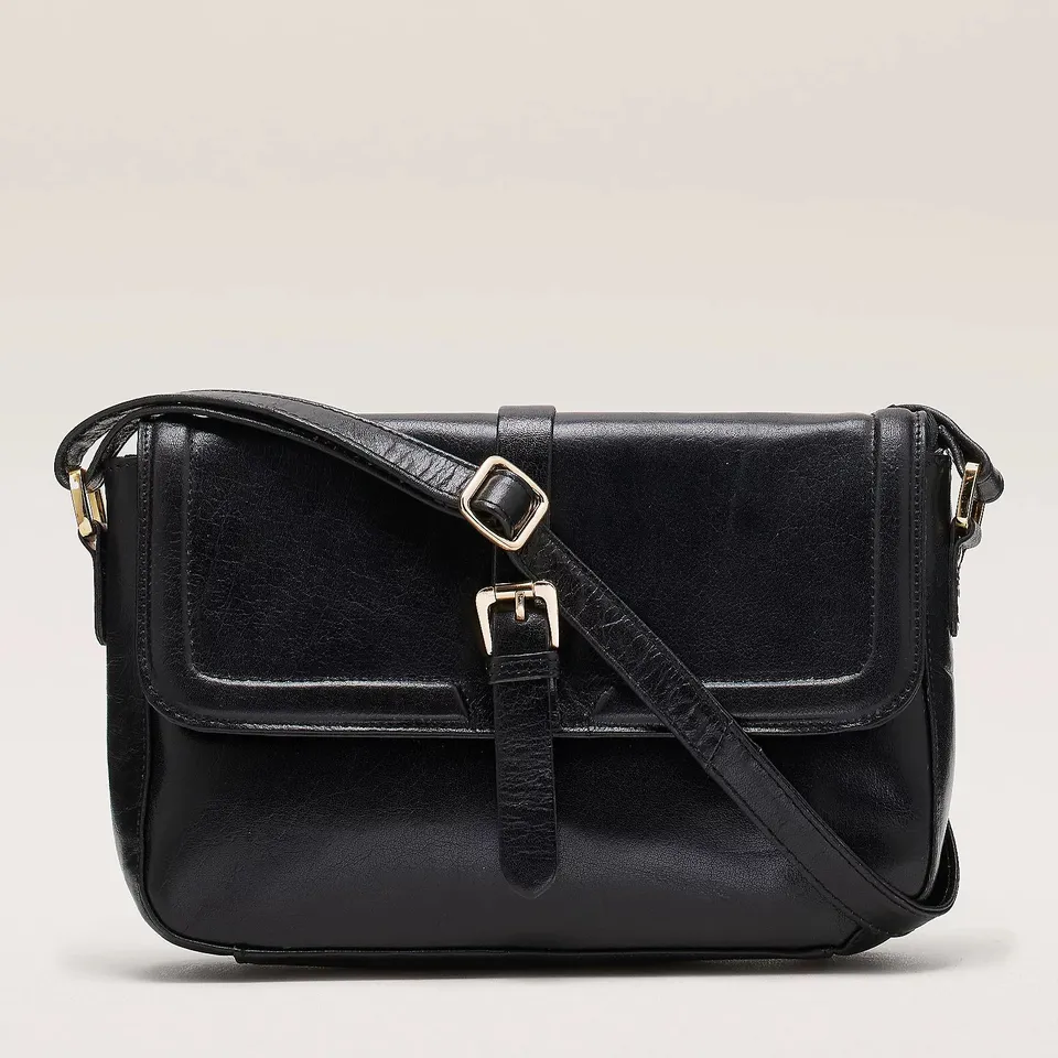 ASHWOOD CHLOE MEDIUM FLAPOVER CROSS-BODY BLACK