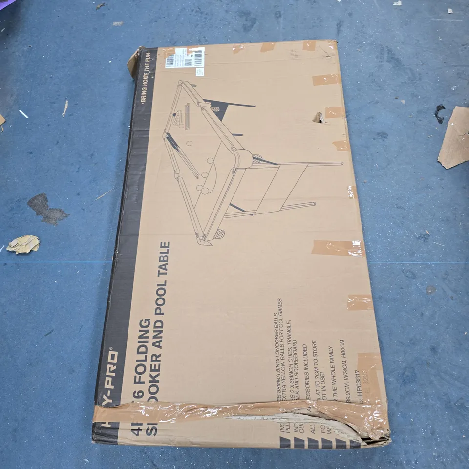 BOXED HY-PRO 4FT6IN SNOOKER AND POOL TABLE - COLLECTION ONLY