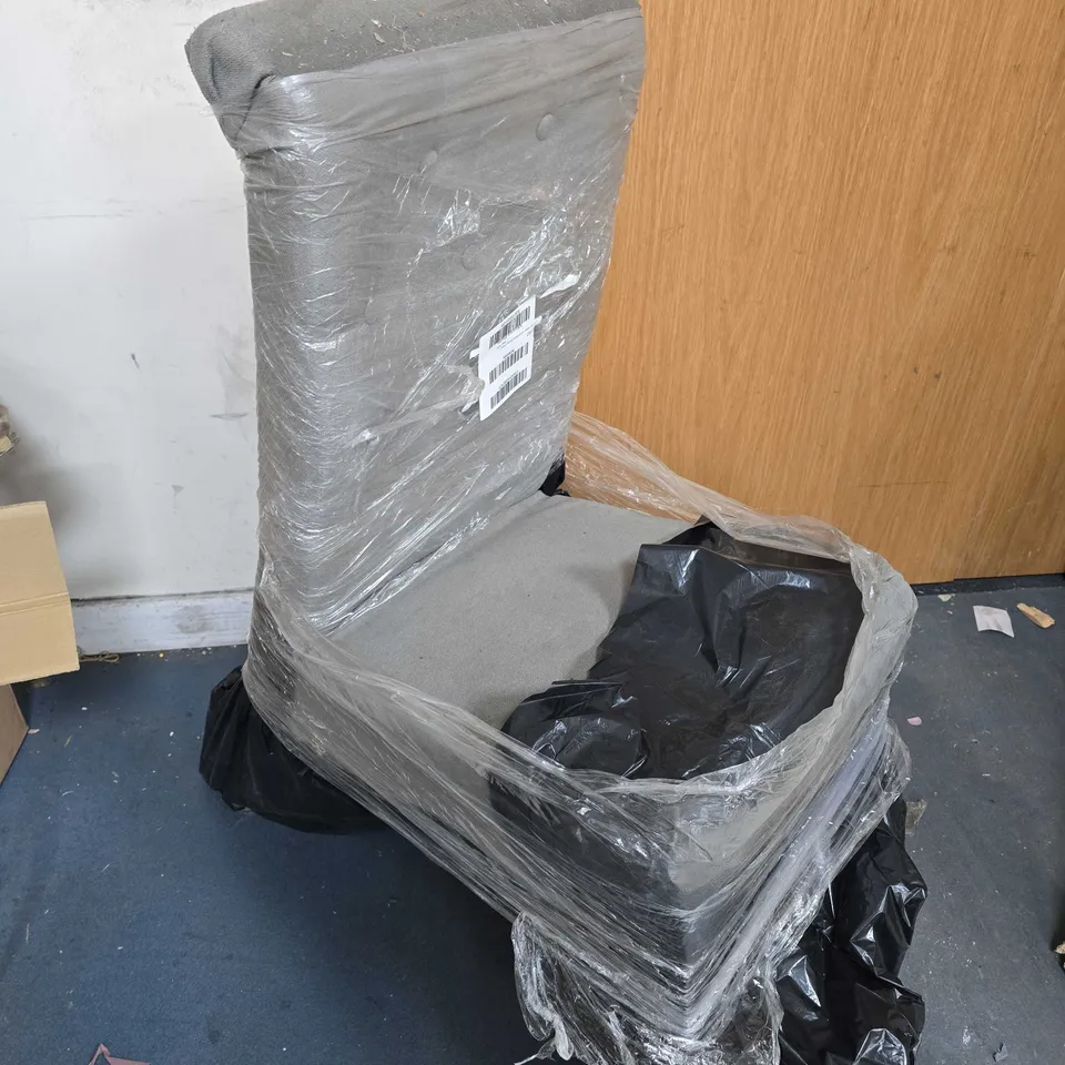 FABRIC SCROLL BACKS FOR DINING CHAIR - GREY/OAK EFFECT [COLLECTION ONLY] RRP £259