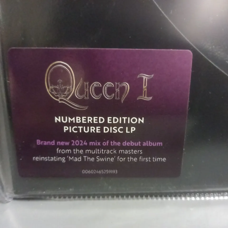 QUEEN 1 NUMBERED EDITION PICTURE DISC LP