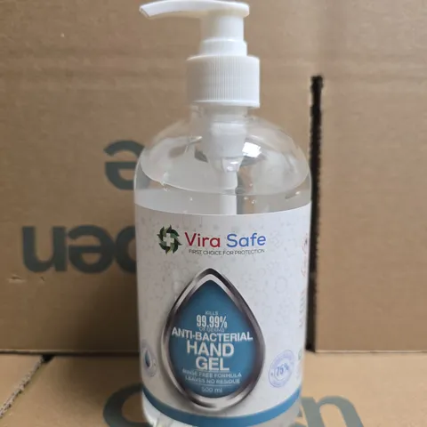 APPROXIMATELY 12 X 500ML VIRA SAFE ANTI-BACTERIAL HAND GEL