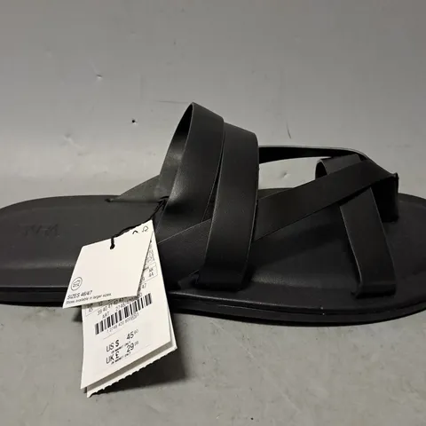 ZARA OPEN TOE BLACK SANDALS - SIZE 45 