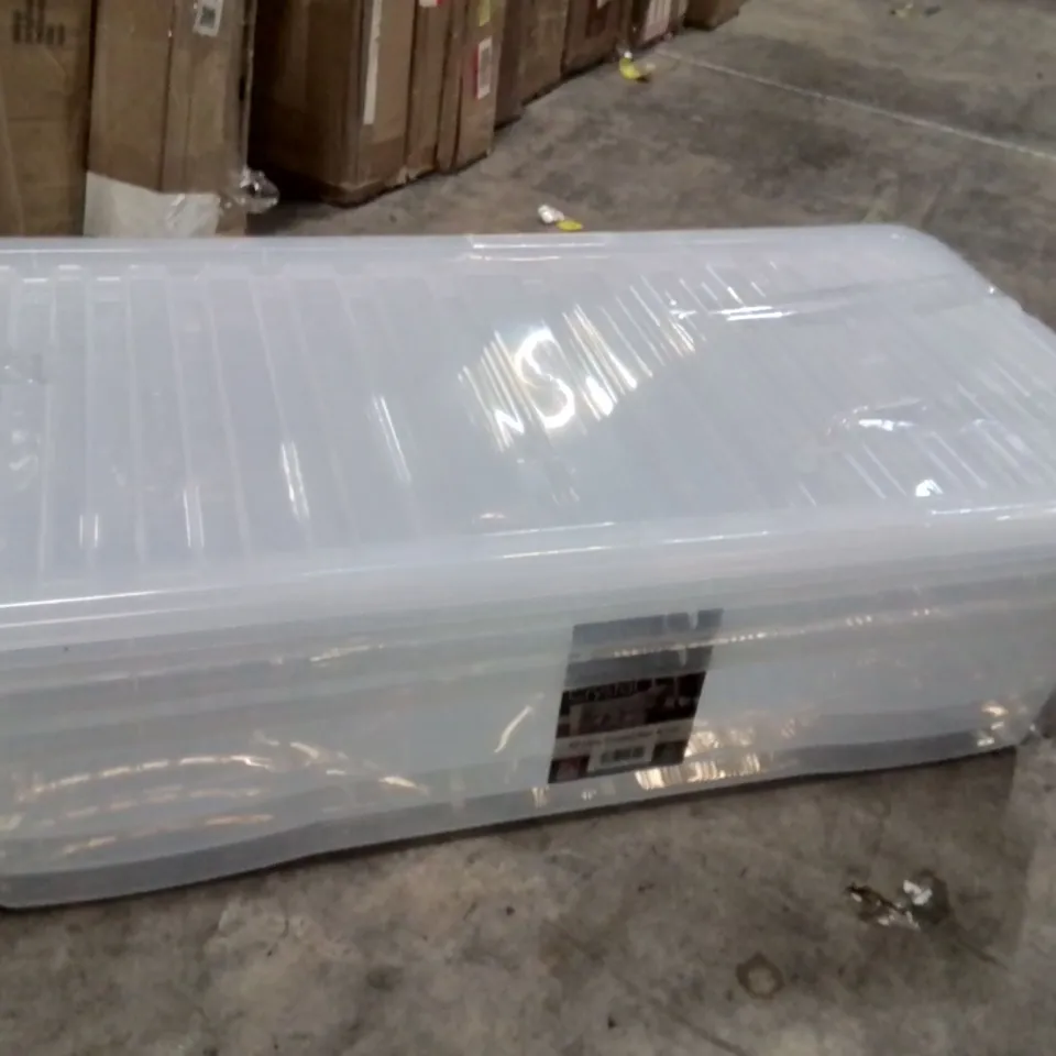 WHAM CRYSTAL 42L PLASTIC UNDERBED STORAGE PACK OF 3