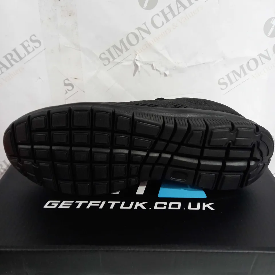 BOXED GET FIT ZCD0047 LACE UP TRAINERS, BLACK - SIZE 5