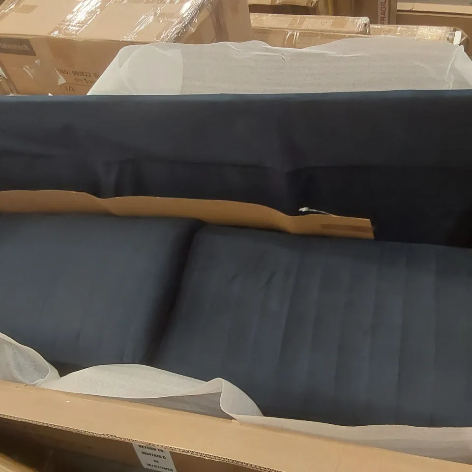 BOXED EMILY 3 SEATER SOFA IN VELVET MIDNIGHT BLUE