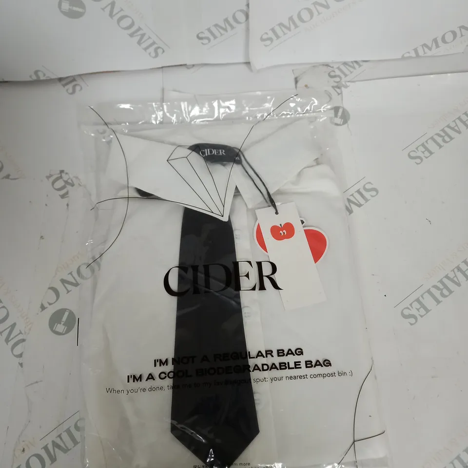 BAGGED CIDER BUTTON SHIRT AND TIE SIZE XL