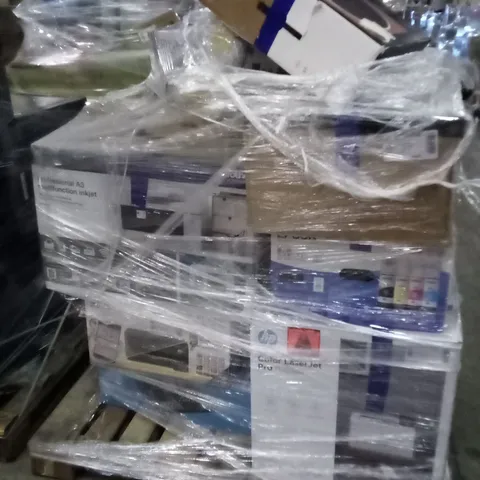 PALLET OF APPROXIMATELY 16 ASSORTED ELECTRICAL ITEMS TO INCLUDE PRINTERS , MUSICAL INSTRUMENTS