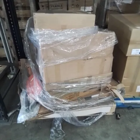 PALLET CONTAINING VARIOUS FURNITURE PARTS AND HOUSEHOLD ITEMS