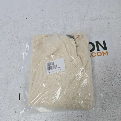 RUTH LANGSFORD CABLE KNIT JUMPER CREAM SIZE MEDIUM 
