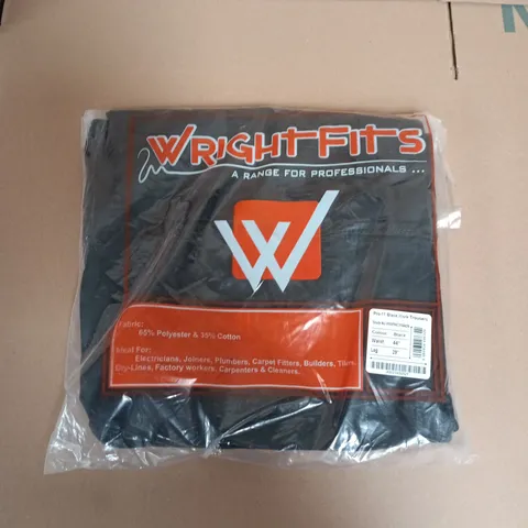 BAGGED WRIGHTFITS PRO-11 BLACK WORK TROUSERS - 44"/29"