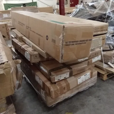 PALLET OF ASSORTED INCOMPLETE DESIGNER FURNITURE PARTS AND PIECES
