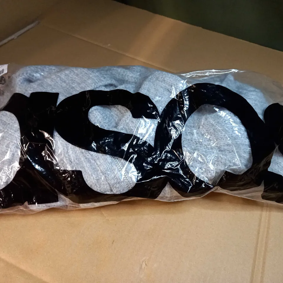 PACKAGED ASOS GREY MARL/FLUFFY YARN JUMPER ZIP COLLAR  - SIZE 12