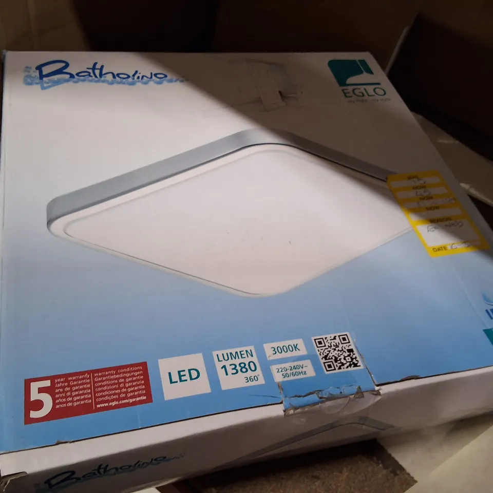 BOXED EGLO LED BATHROOM CEILING LIGHT – IP44, 1380 LM, 3000K, BOXED (VERIFY MODEL)
