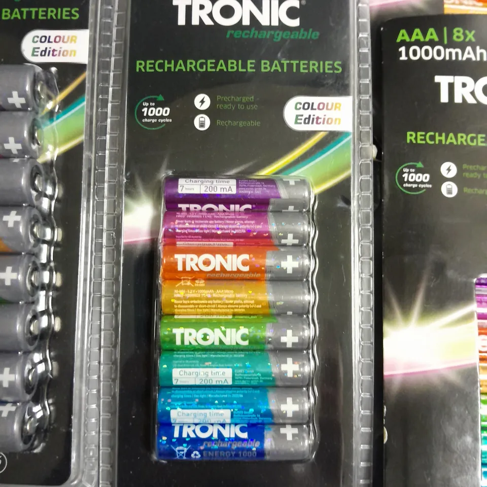 LOT OF 10 TRONIC 8-PACKS OF RECHARGABLE BATTERIES