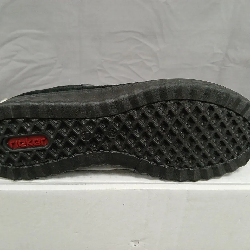 RIEKER BLACK SUEDE TRAINERS WITH SIDE ZIP –SIZE 42