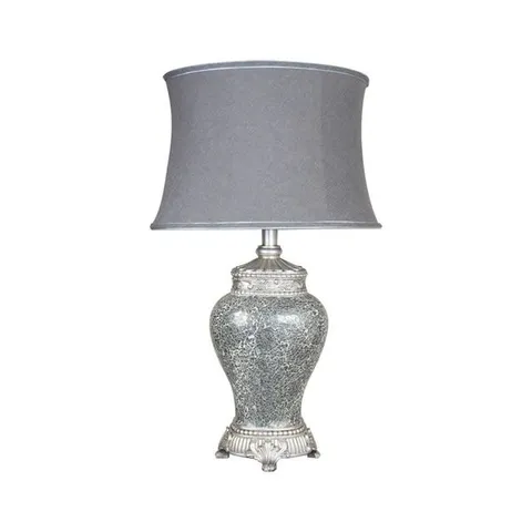 BOXED HOUSE ADDITIONS REGENCY MOSAIC SILVER SPARKLE TABLE LAMP, 45.5CM H