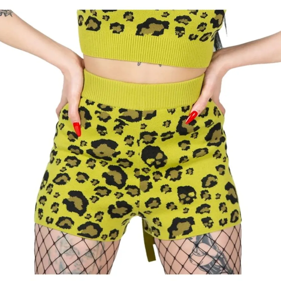 BRAND NEW KILLSTAR - SKULLEO KNIT - GREEN WOMEN'S SHORTS SIZE XS